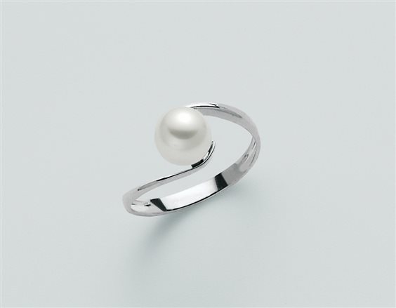 Anello Miluna Donna ANELLI CON PERLE in Oro bianco Perla PLI323-B - PLI323-B